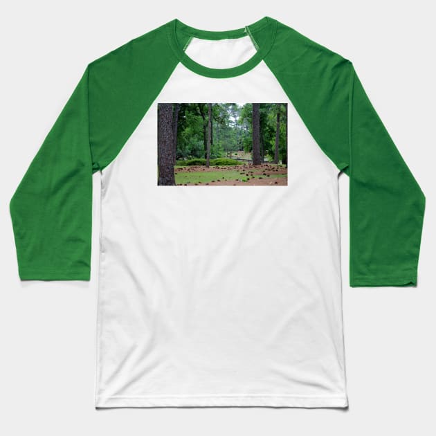 Trees And Pine Cones Baseball T-Shirt by Cynthia48